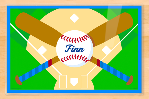 Baseball Placemat personalized with bats, ball and field